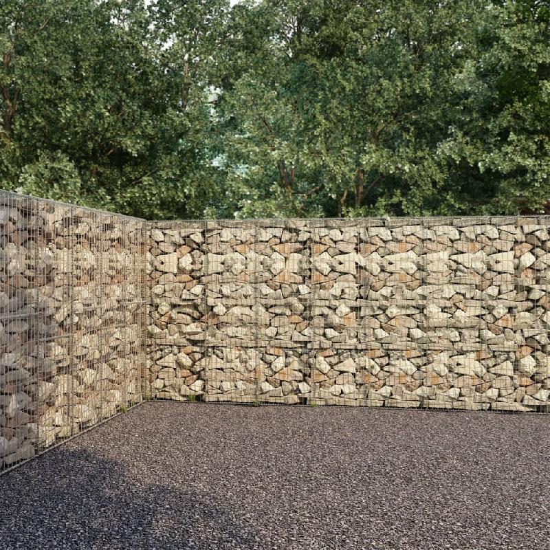 Vidaxl mur à gabion avec couvercles acier galvanisé 600 x 30 x 200 cm 144915_0