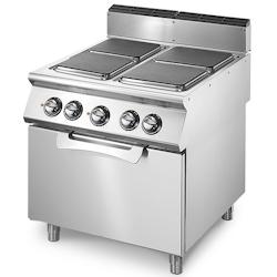 Virtus group Cuisinière électrique sur four électrique statique GN 2/1, 4 plaques carrées en fonte- Virtus - VS7080CFEQ - 0698142209926_0