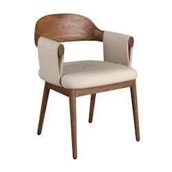 AC ANGEL CERDA Angel Cerdá Chaise en noyer et simili-cuir crème 5186C 59 x 58 x 78 - beige fourrure 8435631043508_0