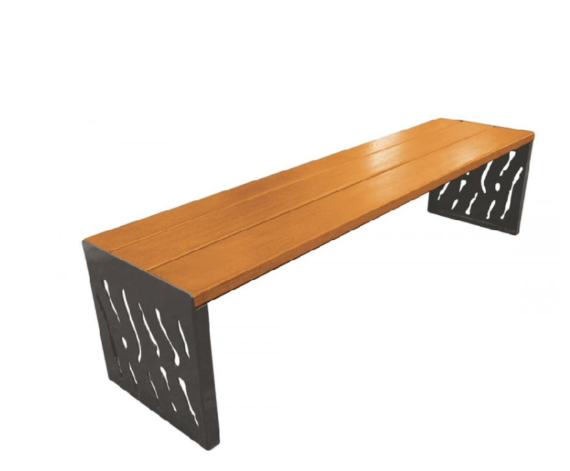 Banquette Florence - Structure en acier - Bois exotique - 2/3 places_0