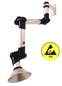 Bras d'aspiration FX 50/75 en aluminium antistatique - équipé d'une hotte ronde métallique_0
