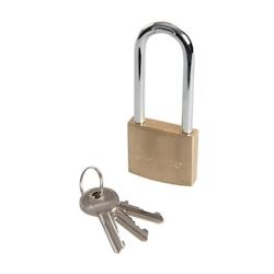 Cadenas en Laiton à Anse Longue 40 mm - Sécurisé et Durable - Protection Optimale pour Vos Effets - Silverline - jaune 5024763009457_0