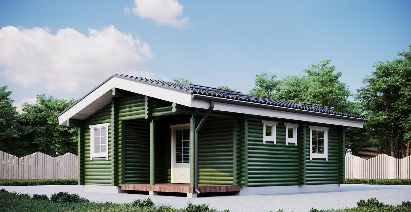 Camping cabin 2 en kit - Palmatin - cabane spacieuse avec terrasse, 2 chambres et 34,4m² de surface habitable_0