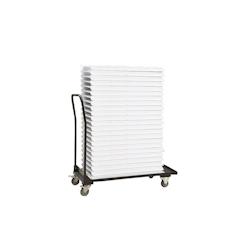 Chariot de Transport Universel pour 30 Chaises Empilées      Acier 950x470x1630mm MATERIEL CHR PRO - blanc acier 0651637045171_0