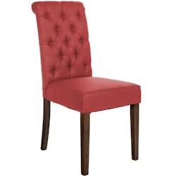 CLP Chaise de salle à manger Lisburn avec Pieds en bois de caoutchouc Rouge/Tissu - rouge textile 314450_0