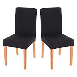 Décoshop26 - Lot de 2 chaises de salle à manger cuisine en tissu gris anthracite pieds en bois clair design moderne 04_0002082 - gris 3000016532691_0
