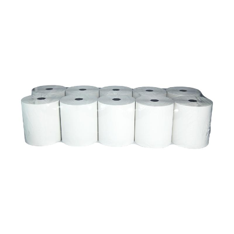 France Rol  - 10 Rouleaux CAISSE 80x75x12 mm | Premium 55 g/m² | Zéro BPA - blanc Matériau naturel FR-BL-CAIS-80-75-12-55GR-Q10-19750_0