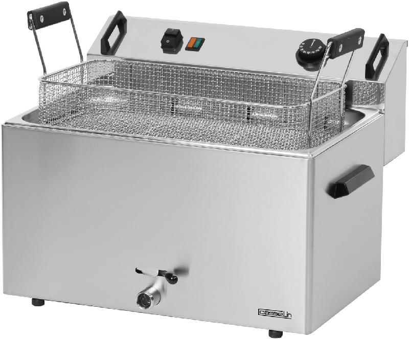 Friteuse professionnelle a beignets electrique 16 litres vanne de vidange avec securite - CFB16_0