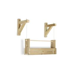 HORTALIA Jardinière suspendue Big Woody 1B en bois traité pour l’extérieur - marron Bois massif 500210_0