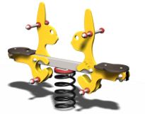 Jeu à ressort lapin 2 places - la02pe - Crea Equipements - Âge 2 à 8 ans - H 850mm - L 1500mm - l 3500mm _0