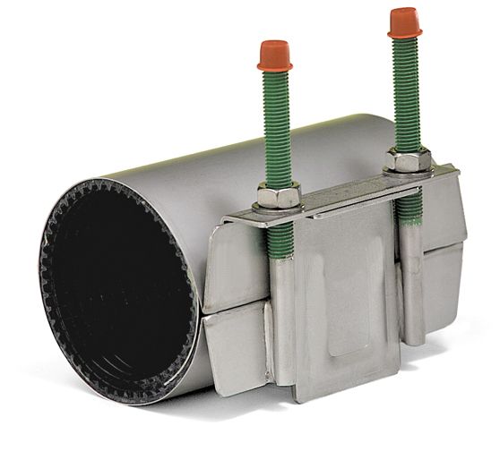 Manchons de réparation, corps à simple coquille inox pour tubes PVC_0