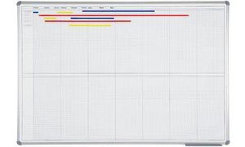 Maul Hebel - Tableau de planning annuel 900 x 600 mm - Surface aimantée, cadre aluminium_0