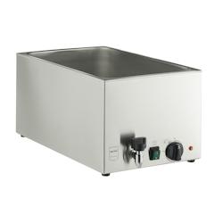 METRO Professional Bain Marie électrique GBM1200, 34 x 61 x 28.3, acier inoxydable, 30 L, convient pour récipients GN, robinet de vidange, argent -_0