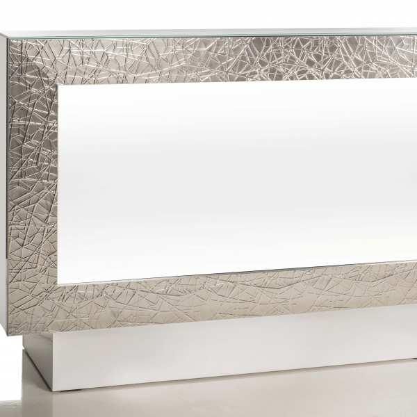 Coiffeuse - Graphic Desk FH 1400 Argent avec façade rétroéclairée et cadre décoratif argent_0