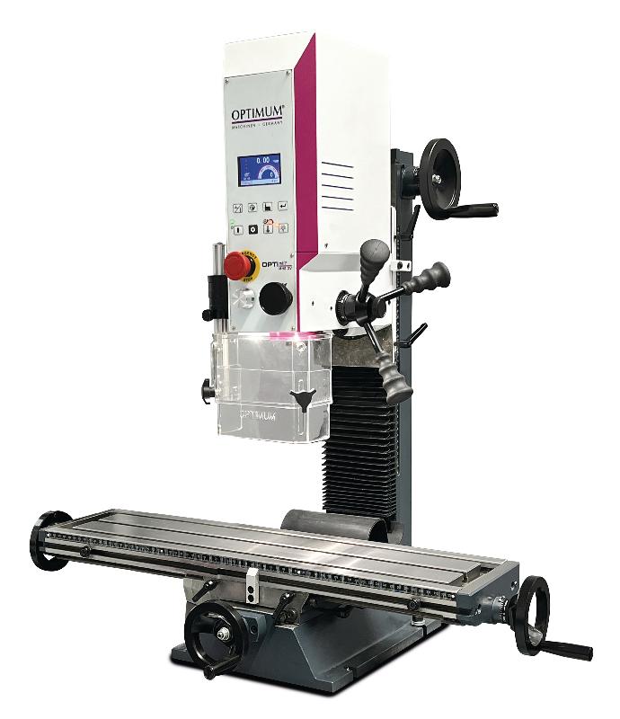 Perceuse-fraiseuse professionnelle X 480 mm Y 175 mm Z 280 mm SANS engrenages avec entraînement direct CM2/M10 0,75 kW 230V Optimill MH2DV_0