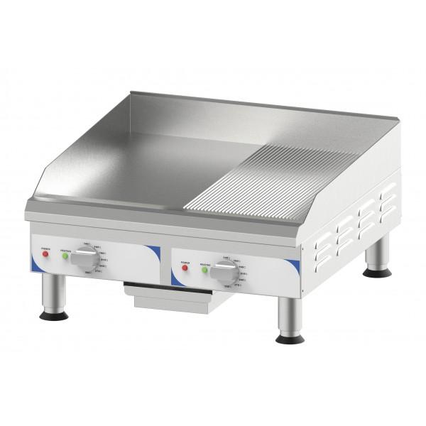 Plaque à snacker Large Rainurée - Lisse en inox 2 x 3000 W_0
