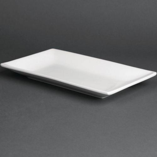 PLATS RECTANGULAIRES EN PORCELAINE BLANCHE OLYMPIA 250X150 MM - LOT 4