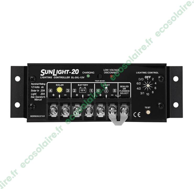 RÉGULATEUR DE CHARGE SUNLIGHT  SL-20L-12V 20A 12V_0