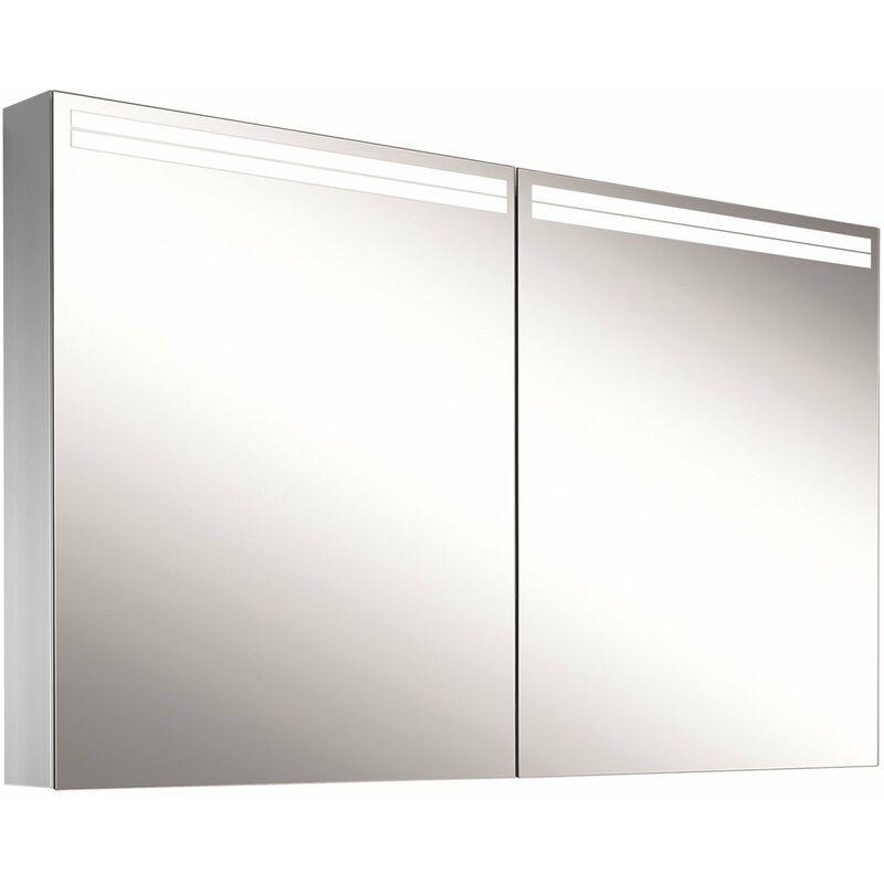 ARANGALINE LED ARMOIRE DE TOILETTE LUMINEUSE, 2 PORTES À DOUBLE MIROIR