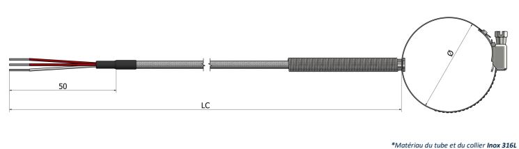 Sonde de résistivité - Surface à résistance - Collier de serrage Type 2 - PS42_0