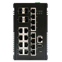 Switch PoE 10Gb 16 ports RJ45 Gb et 4 SFP 10Gb - Résistant aux chocs et vibrations - Référence: IS10GPOEMP1604X_0
