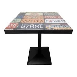 Table fixe 60x60cm plateau mélaminé pour intérieur modèle TABLE CALIFORNIA pied Iron Black Déstockage - TIGAONE - multicolore 3701680322105_0