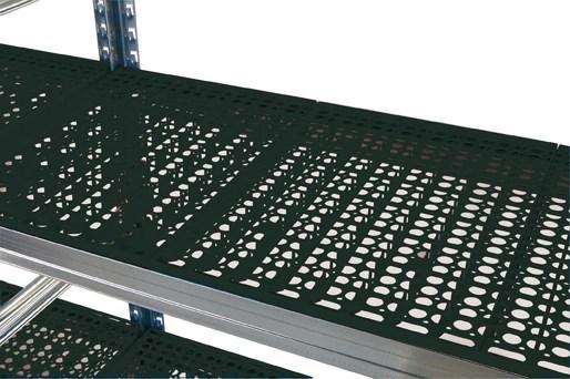 Tablette plastique noir ajourée l.600 x p.400 mm pour rayonnage galvaplast_0