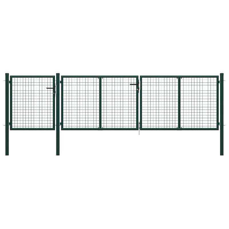 Vidaxl portail de jardin acier 400 x 100 cm vert 144311_0