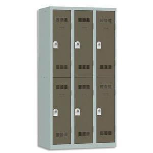 Pierre henry vestiaire 2 cases + 3 colonnes - dimensions : l90 x h180 x p50 cm gris perle basalte_0