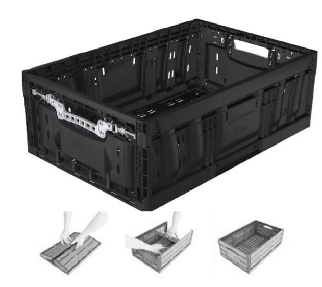 Bac pliable bloquant - 40x30 cm et 60x40 cm - Hauteur de 17 à 28,7 cm - Polypropylène PP - Usage alimentaire_0