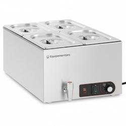 Bain-marie Professionnel - 4 bacs Gastro - Robinet de vidange - Equipementpro - BM-1/4_0