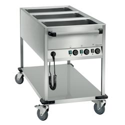 Chariot à Bain-Marie - 3 Cuves GN 1/1 avec Robinet - Bartscher - inox 200262_0