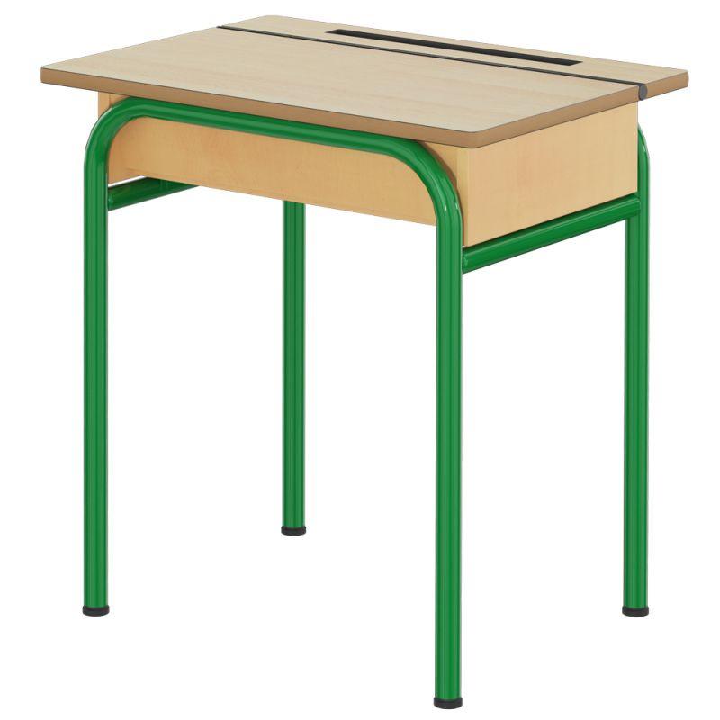 Bureau scolaire 1 place avec casier intégré - 70x50 cm - Hauteurs réglables_0