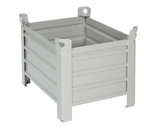 Caisse-palette métallique tôlée 800x600 mm - VP7107 - 1000 Kg de charge, gerbable 4/1_0