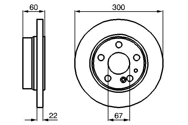 Disque de frein Bosch 0986478566 - ventilé intérieur - arrière - boîte de 2 disques - 5 trous_0