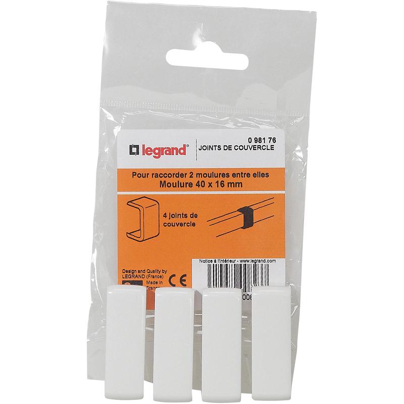 DLP joint pour couvercle 40x16 mm - raccordement de moulure - plastique blanc_0