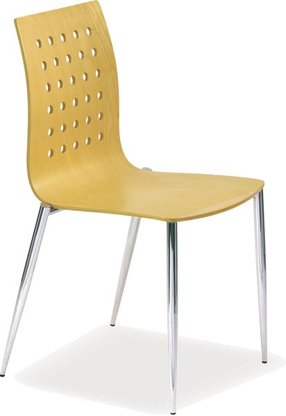 Ingrid V586 - Chaise empilable Dynamica avec piétement métallique et coque en multiplis - Design Jan Sabro_0