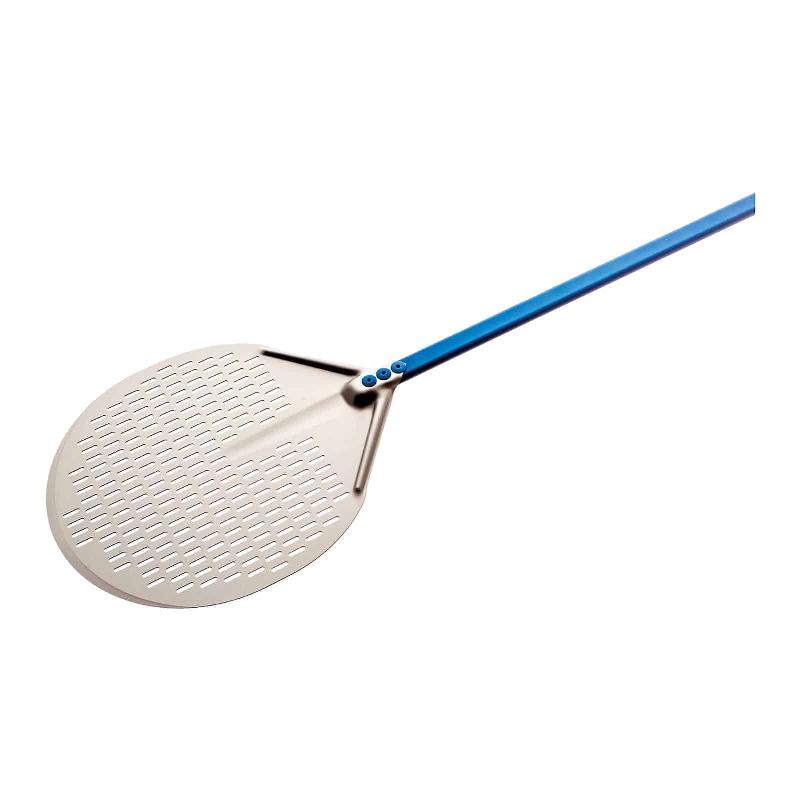 Pelle à pizza professionnelle Gi. Metal - diamètre Ø45 cm, tête perforée, manche 60 cm en aluminium anodisé - 14_0004776_0