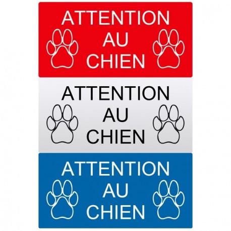Plaque Attention au Chien grise - 10x5 cm - Résistante UV et intempéries - Réf : plaque-attention-au-chien-grise_0
