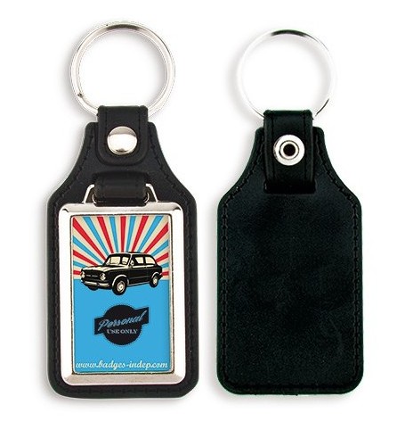 Porte-clés rectangulaire personnalisé en simili cuir - Impression quadrichromie 39x25mm_0