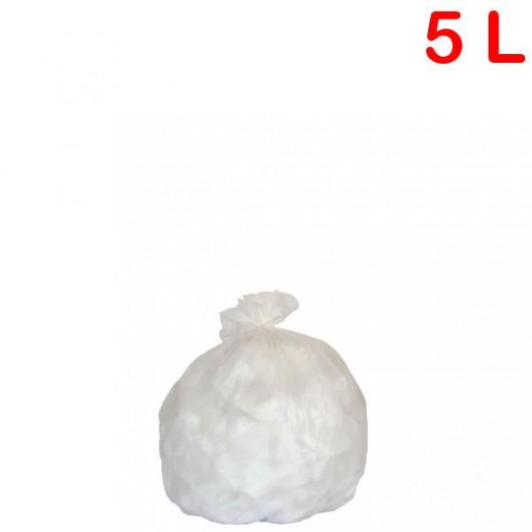 Sac poubelle - déchets légers pour sanitaire 5L Blanc_0