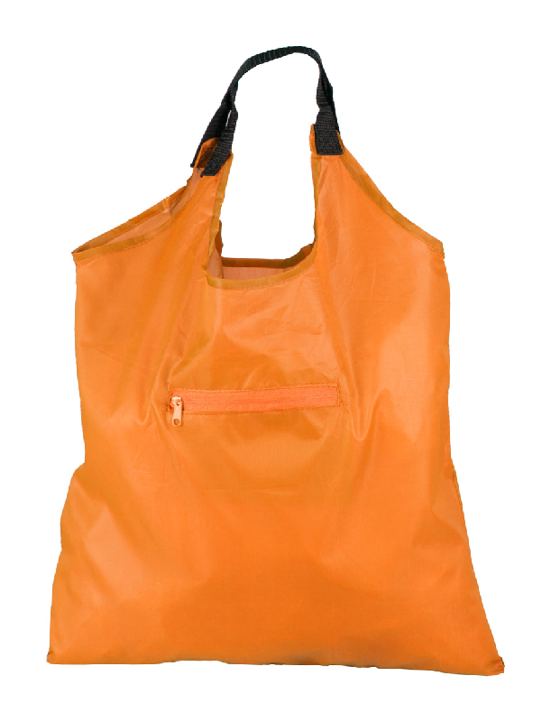 Sac shopping pliable - 190T polyester - Taille pliée 150x110 mm - Couleur orange_0