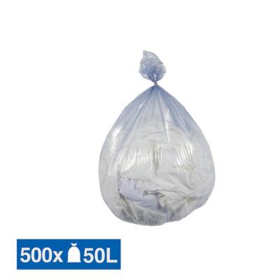 Sacs poubelle déchets légers translucides bleus 50 L, lot de 500_0
