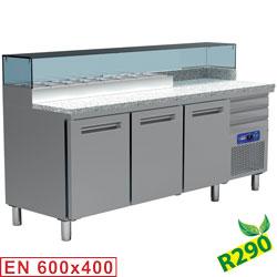 Table frigo pizzeria  3 portes en 600x400  3 tiroirs neutres en 600x400  structure réfrigérée 8x gn 1/4   mr-maxipizza/r2_0