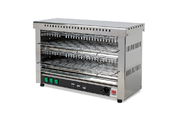 Toaster professionnel grand en acier inox avec tubes quartz infrarouge et minuterie 4200w - T09CON_0