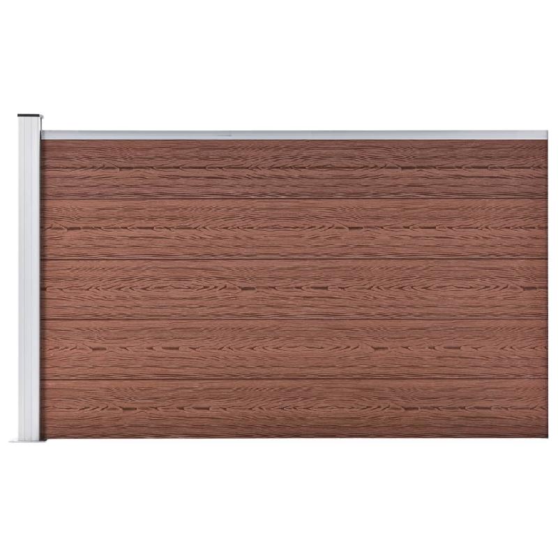 Vidaxl clôture de jardin wpc 175x105 cm marron 49074_0