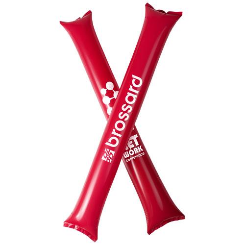 2 bâtons gonflables pour supporter Cheer - réutilisables avec paille de gonflage - 60x10 cm en polyéthylène_0