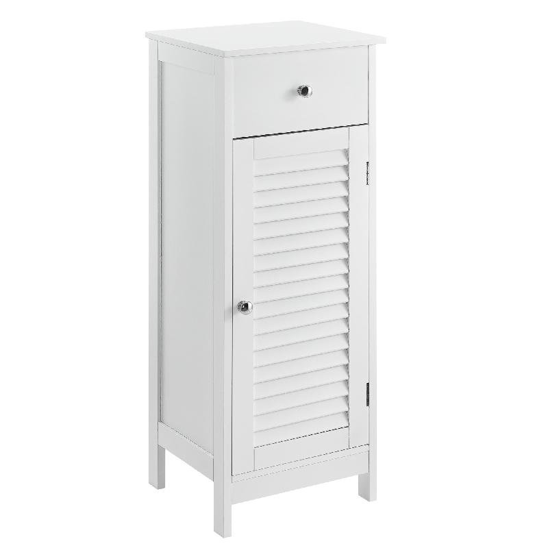 ARMOIRE DE SALLE DE BAIN MEUBLE HAUTE MEUBLE DE SALLE DE BAIN RANGEMENT STOCKAGE 87 X 30 X 30 CM MDF LAQUÉ BLANC 03_0000783_0