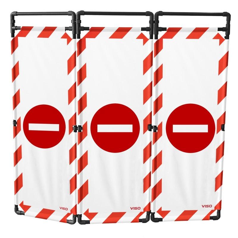 Barrière d'intervention - 3 panneaux - 1800 / PVC / Interdiction_0