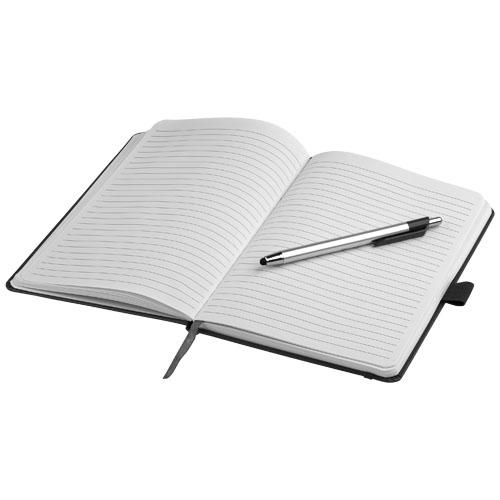 Carnet de notes A5 relié - Stylo bille avec stylet Crown 10685200 - 80 pages lignées 70g/m²_0